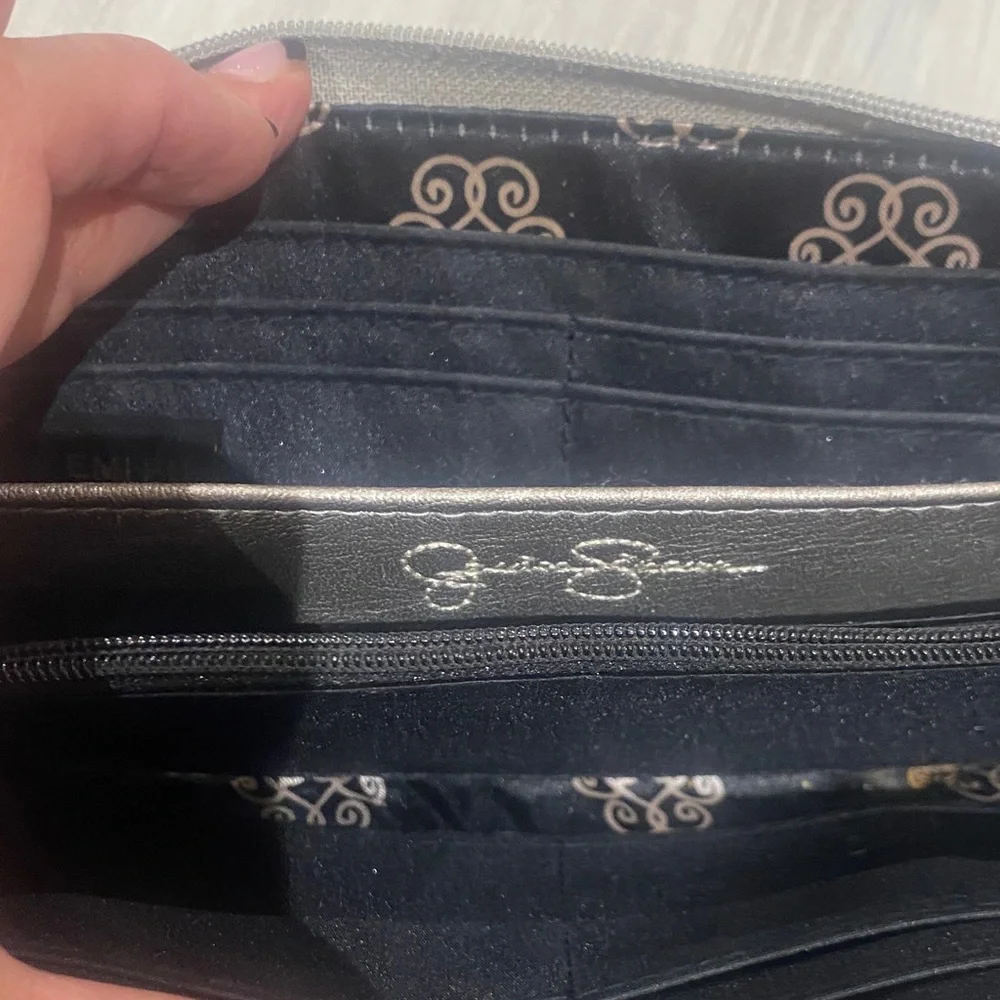 Jessica Simpson Metallic Gray Wallet